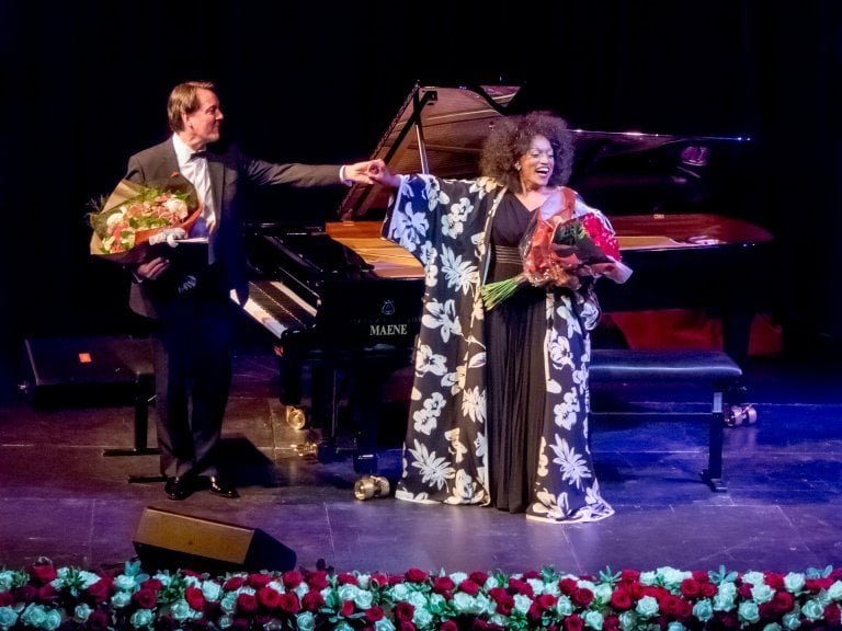 Jessye Norman with pianist Mark Markham in Ghent, 2012, photo by Graham Spicer