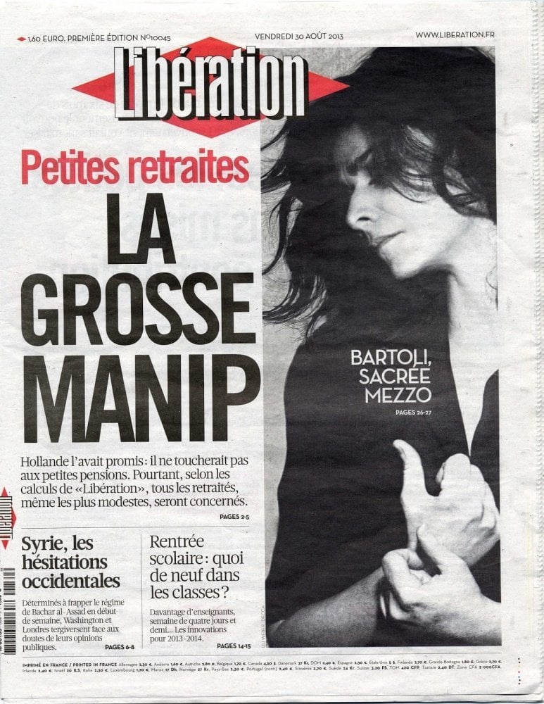 Cecilia Bartoli: the generous mezzo makes the front page