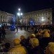 Protestors in piazza della Scala