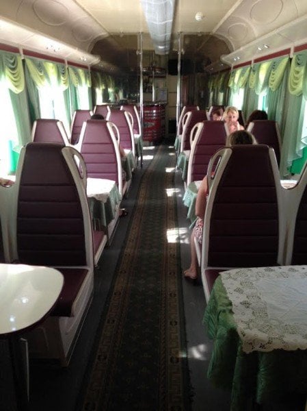 Dining Car on train from Sochi to Krasnodar1 Dining Car on train from Sochi to Krasnodar1