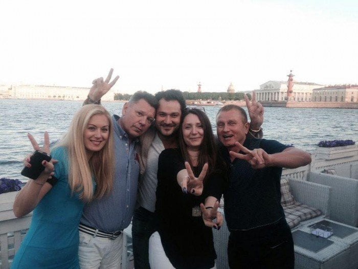 Barbara with Russian friends in St Petersburg
