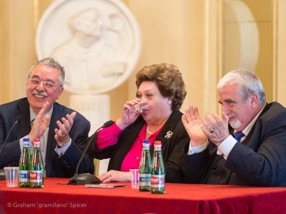 from left, Giancarlo Landini, Fiorenza Cossotto and Sabino Lenoci