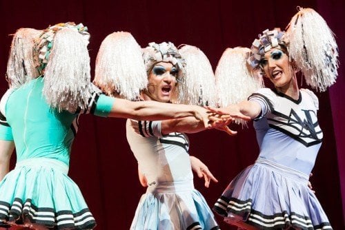 Christian Ruiz centre and Marco DAlberti in Priscilla Queen of the Desert Cristian Ruiz, centre, and Marco D'Alberti in Priscilla Queen of the Desert
