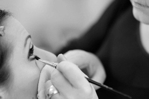 Lisa-Maree “having my make-up done by the wonderful Irene Ambrozy”
