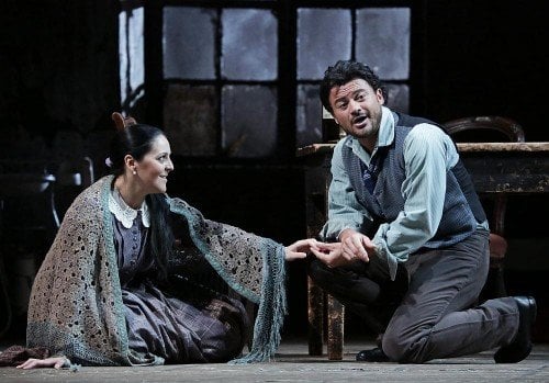 Maria Agresta with Vittorio Grigola in La boh%C3%A8me at Teatro della Scala photo Brescia Armisano 2015 Maria Agresta with Vittorio Grigola in La bohème at Teatro alla Scala - photo Brescia-Armisano 2015