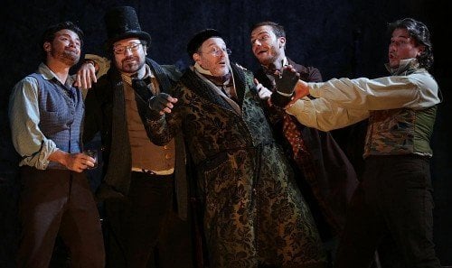 from left Vittorio Grigolo Carlo Colombara Davide Pelissero Mattia Olivieri and Massimo Cavalletti in La boh%C3%A8me photo Teatro alla Scala Brescia Armisano 2015 from left, Vittorio Grigolo, Carlo Colombara, Davide Pelissero, Mattia Olivieri and Massimo Cavalletti in La bohème - photo Teatro alla Scala, Brescia-Armisano 2015