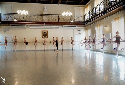 Vaganova students in class - photo by Olga Abramova.