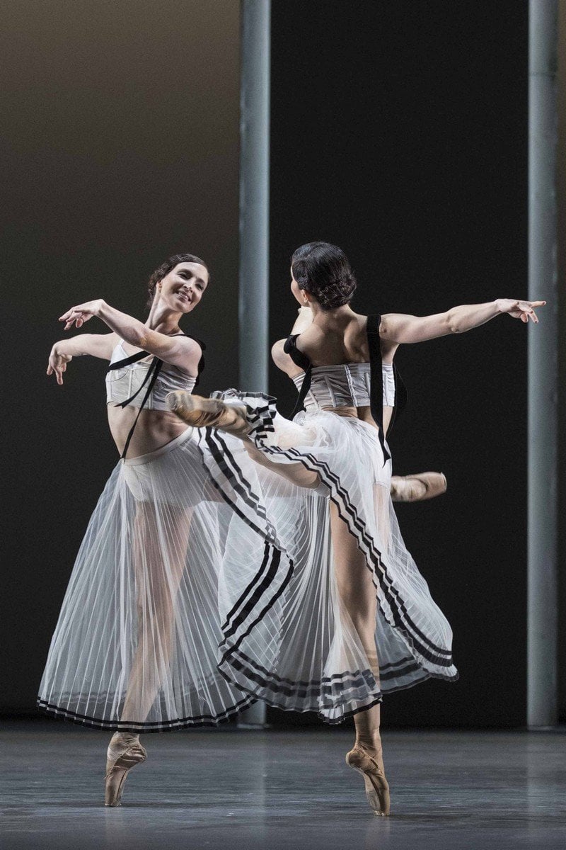 Corybantic Games. Lauren Cuthbertson Yasmine Naghdi. © ROH 2018. Photographed by Andrej Uspenski. Corybantic Games. Lauren Cuthbertson & Yasmine Naghdi. © ROH, 2018. Photographed by Andrej Uspenski.