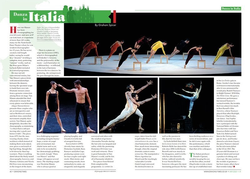 Danza in Italia May 2020 spread Danza in Italia, May 2020 spread