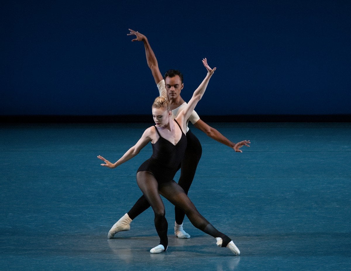 Sara Mearns and Taylor Stanley in George Balanchines Stravinsky Violin Concerto. Photo credit Erin Baiano Sara Mearns and Taylor Stanley in George Balanchine’s Stravinsky Violin Concerto. Photo credit Erin Baiano