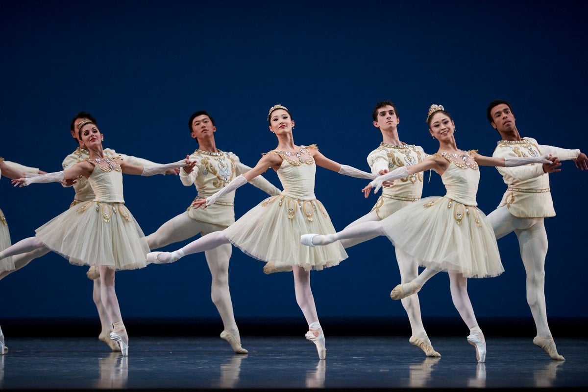 San Francisco Ballet in Balanchines Diamonds Choreography by George Balanchine © The Balanchine Trust Photo © Erik Tomasson 1 San Francisco Ballet in Balanchine's Diamonds, Choreography by George Balanchine © The Balanchine Trust; Photo © Erik Tomasson
