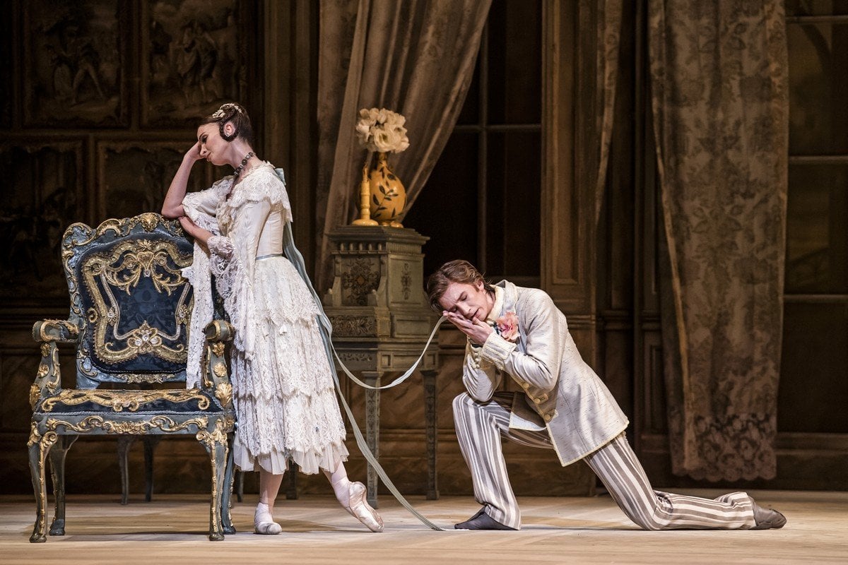 Lauren Cuthbertson as Natalia Petrovna and Vadim Muntagirov as Beliaev in A Month in the Country The Royal Ballet © 2019 ROH. Photograph by Tristram Kenton Lauren Cuthbertson as Natalia Petrovna and Vadim Muntagirov as Beliaev in A Month in the Country, The Royal Ballet © 2019 ROH. Photograph by Tristram Kenton