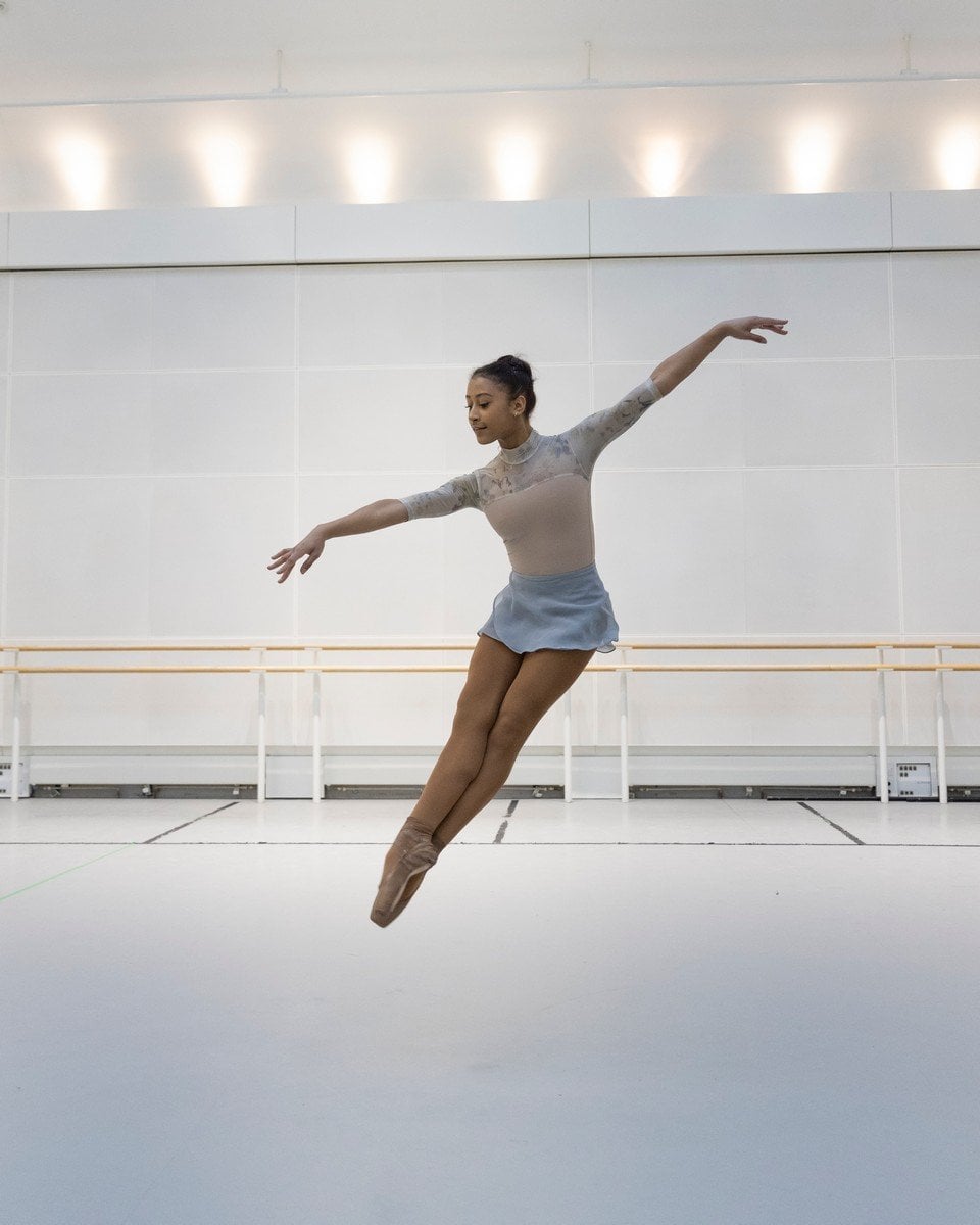 Marianna Tsembenhoi in rehearsal ©2021 ROH. Photograph by Andrej Uspenski. Marianna Tsembenhoi in rehearsal ©2021 ROH. Photograph by Andrej Uspenski.