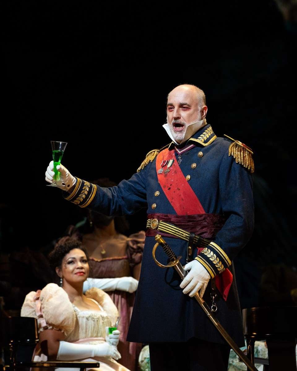 Janai Brugger as Glauce and Michele Pertusi as Creonte in Cherubinis Medea Photo by Marty Sohl–Met Opera Janai Brugger as Glauce and Michele Pertusi as Creonte in Cherubinis Medea Photo by Marty Sohl–Met Opera