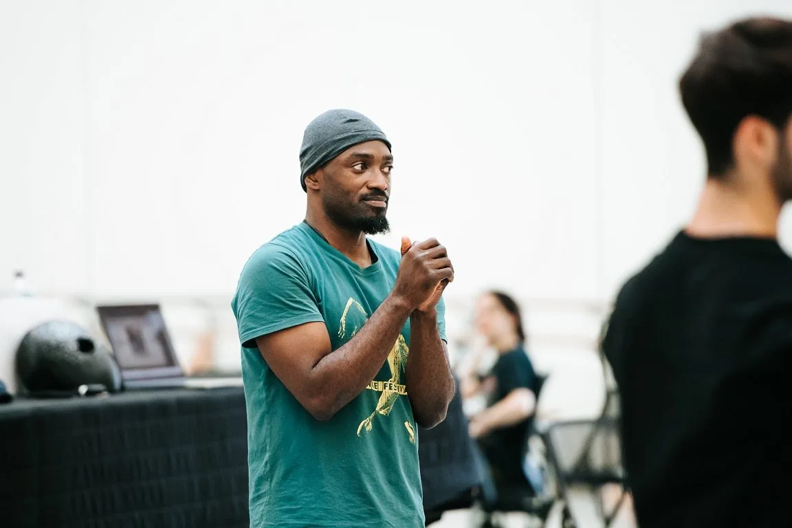 Director Choreographer Dickson Mbi in Twice Born Rehearsal. image by Mihaela Bodlovic 47 2 jpg Director & Choreographer Dickson Mbi in Twice-Born Rehearsal. image by Mihaela Bodlovic (47) (2)