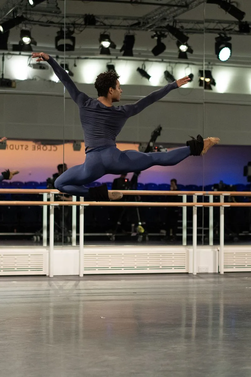Marcelino Sambe in rehearsal for For Four World Ballet Day 2022 ©2022 ROH. Photographed by Andrej Uspenski jpg Marcelino Sambé in rehearsal for For Four, World Ballet Day 2022 ©2022 ROH. Photographed by Andrej Uspenski