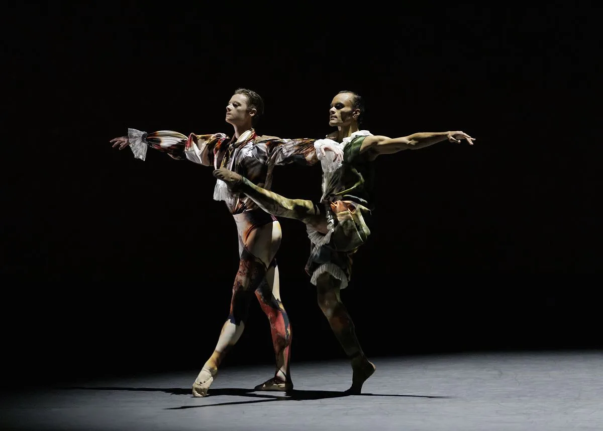 Jules Mabie and Taylor Stanley of New York City Ballet in Kyle Abrahams Love Letter on shuffle. Photo by Erin Baiano jpg Jules Mabie and Taylor Stanley of New York City Ballet in Kyle Abraham’s Love Letter (on shuffle). Photo by Erin Baiano
