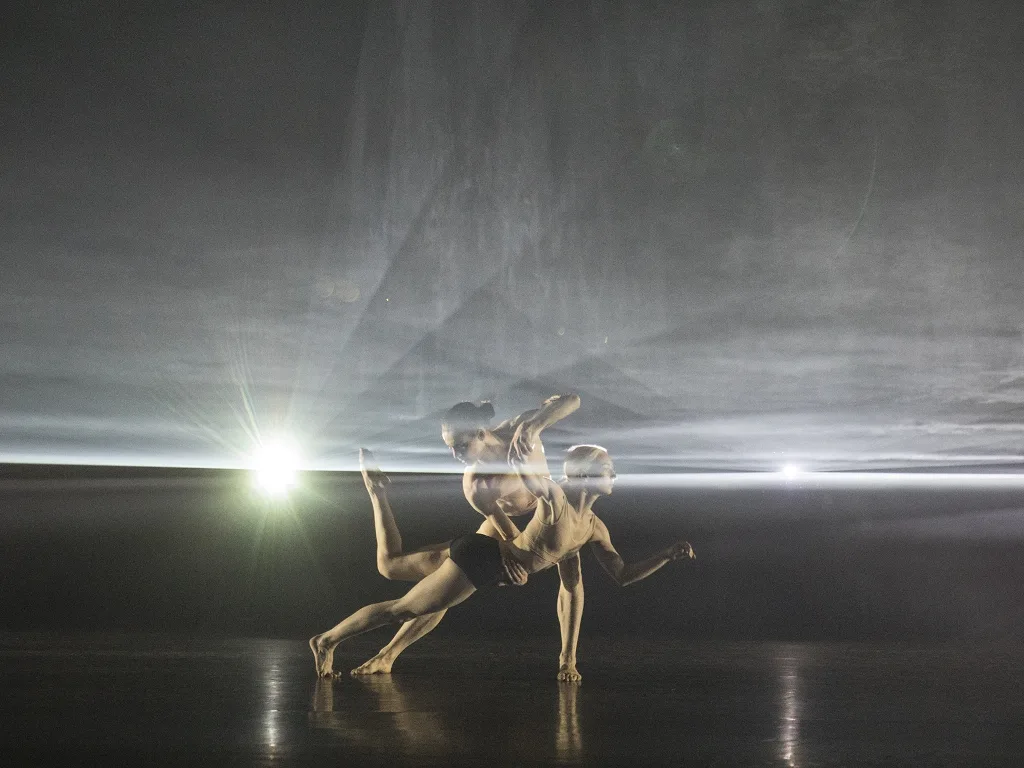 Wayne McGregors Autobiography Company Wayne McGregor Travis Clausen Knight Rebecca Bassett Graham Sadlers Wells London 2017 Photo credit Andrej Uspenski jpg Wayne McGregor's Autobiography, Company Wayne McGregor (Travis Clausen-Knight, Rebecca Bassett-Graham), Sadler's Wells, London (2017), Photo credit Andrej Uspenski