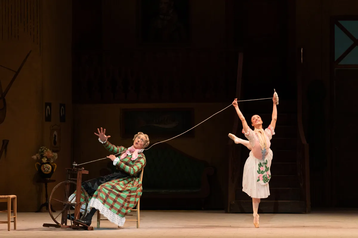 09 La Fille mal gardee Beatrice Parma as Lise and Rory Mackay as Widow Simone photo by Riku Ito BRB 2024 09 - La Fille mal gardée - Beatrice Parma as Lise and Rory Mackay as Widow Simone, photo by Riku Ito, BRB 2024
