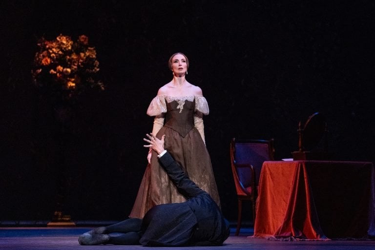 Lauren Cuthbertson (Tatiana), Ryoichi Hirano (Eugene Onegin) in Onegin. Credit 2025 ROH. Ph Andrej Uspenski (1)