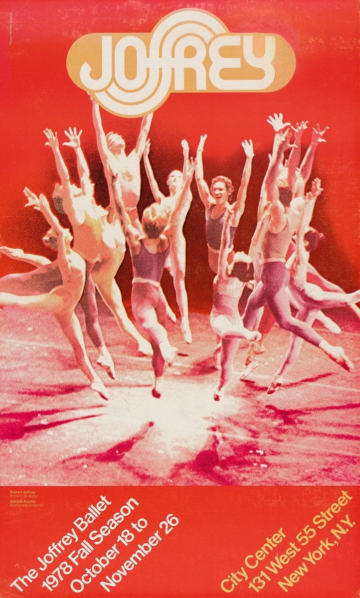 Joffrey Ballet poster featuring Trinity 1978. Photograph by Herbert Migdoll © Joffrey Ballet. Jerome Robbins Dance Division The New York Public Library for the Performing Arts Joffrey Ballet poster featuring Trinity, 1978. Photograph by Herbert Migdoll © Joffrey Ballet. Jerome Robbins Dance Division, The New York Public Library for the Performing Arts.