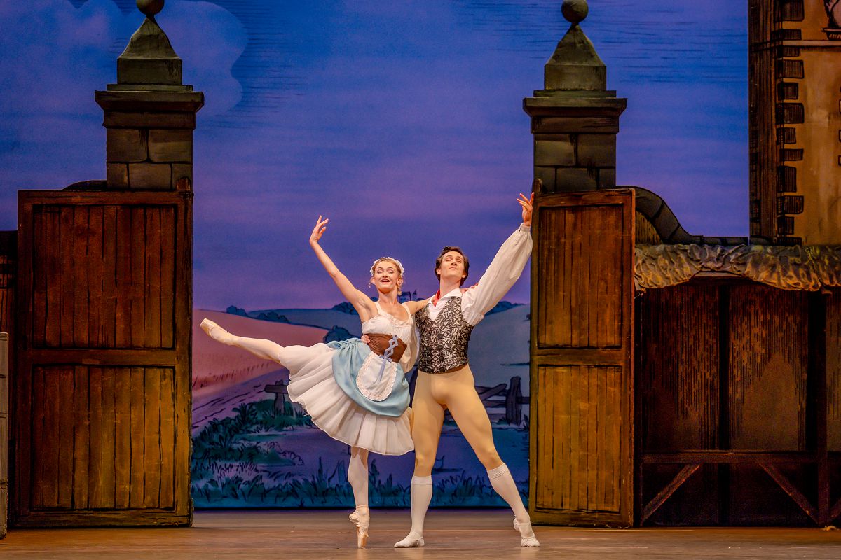 Anna Rose OSullivan as Lise and William Bracewell as Colas in La Fille mal gardee The Royal Ballet c 2025 RBO. Photographed by Andrej Uspenski Anna Rose O'Sullivan as Lise and William Bracewell as Colas in La Fille mal gardée, The Royal Ballet (c) 2025 RBO. Photographed by Andrej Uspenski