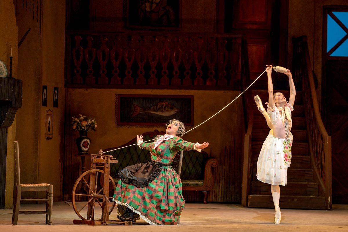 James Hay as Widow Simone and Anna Rose OSullivan as Lise in La Fille mal gardee The Royal Ballet ©2025 RBO. Photographed by Andrej Uspenski James Hay as Widow Simone and Anna Rose O'Sullivan as Lise in La Fille mal gardée, The Royal Ballet ©2025 RBO. Photographed by Andrej Uspenski