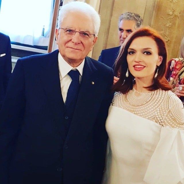 Ekaterina Bakanova with President of Italy Sergio Mattarella Ekaterina Bakanova with President of Italy, Sergio Mattarella