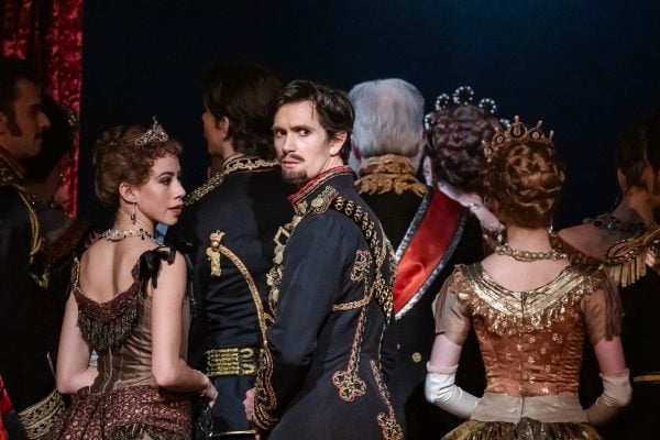 William Bracewell as Crown Prince Rudolf with Leticia Dias as Countess Marie Larisch in Kenneth MacMillan's Mayerling (c)2026 Tristram Kenton crop