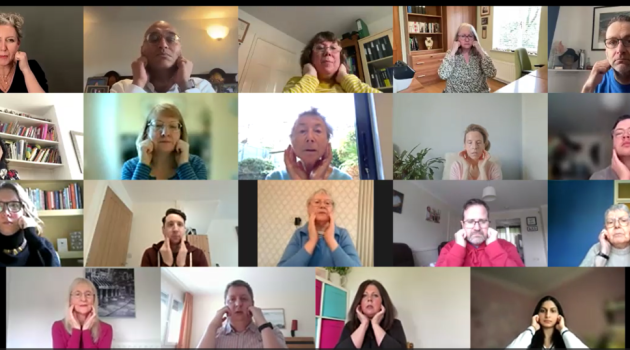 ENO Breathe live Zoom session with participants - Face Massage (c) English National Opera