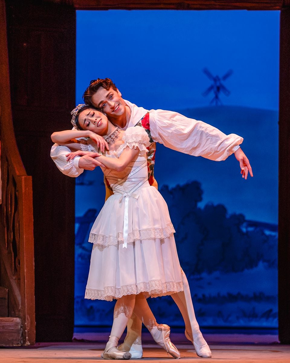 Sae Maeda as Lise and Matthew Ball as Colas in La Fille mal gardee The Royal Ballet ©RBO 2026. Photographed by Andrej Uspenski Sae Maeda as Lise and Matthew Ball as Colas in La Fille mal gardée, The Royal Ballet ©RBO 2026. Photographed by Andrej Uspenski