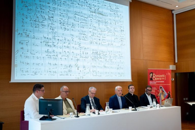 Today's press conference in the Sala della Musica M. Tremaglia of the Teatro Donizetti, Bergamo