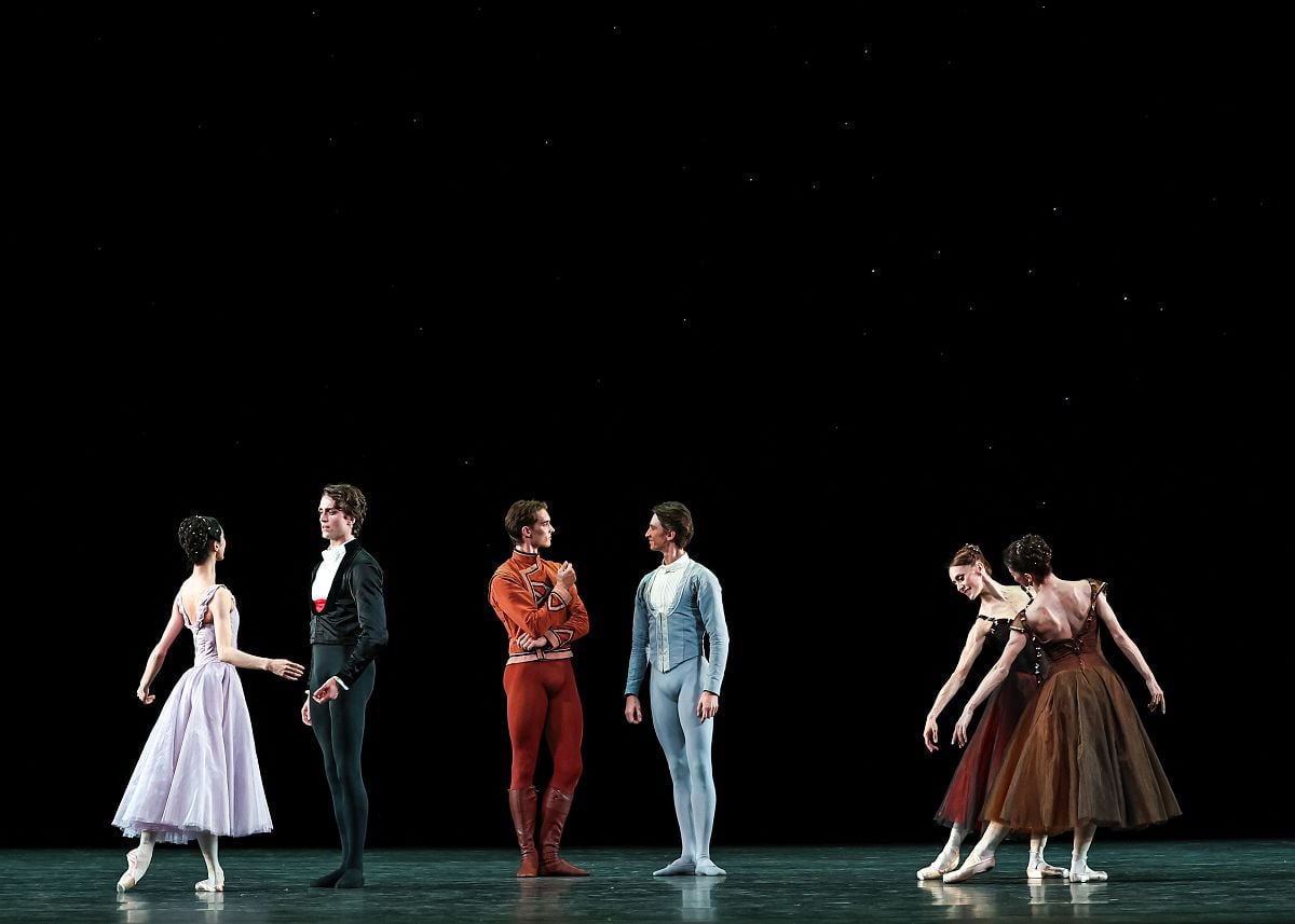 Fumi Kaneko Matthew Ball Lukas B. Braendsrod Vadim Muntagirov Marianela Nunez and Mayara Magri in In the Night for Marianela Timeless The Royal Ballet c2026 Maria Helena Buckley Fumi Kaneko, Matthew Ball, Lukas B. Brændsrød, Vadim Muntagirov , Marianela Nuñez and Mayara Magri in In the Night for Marianela Timeless, The Royal Ballet (c)2026 Maria-Helena Buckley