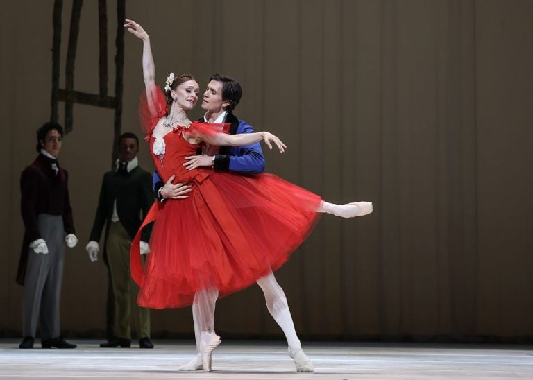 Marianela Nunez as Marguerite and William Bracewell as Armand in Marguerite and Armand for Marianela Timeless The Royal Ballet c2026 Maria Helena Buckley Marianela Nuñez as Marguerite and William Bracewell as Armand in Marguerite and Armand for Marianela Timeless, The Royal Ballet (c)2026 Maria-Helena Buckley