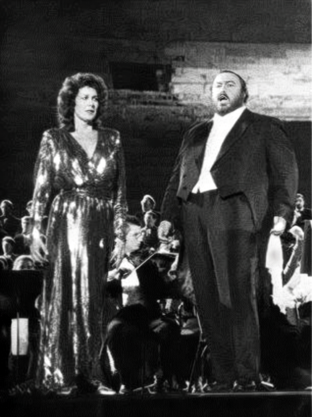 With Luciano Pavarotti at the Arena di Verona 1985 With Luciano Pavarotti at the Arena di Verona, 1985