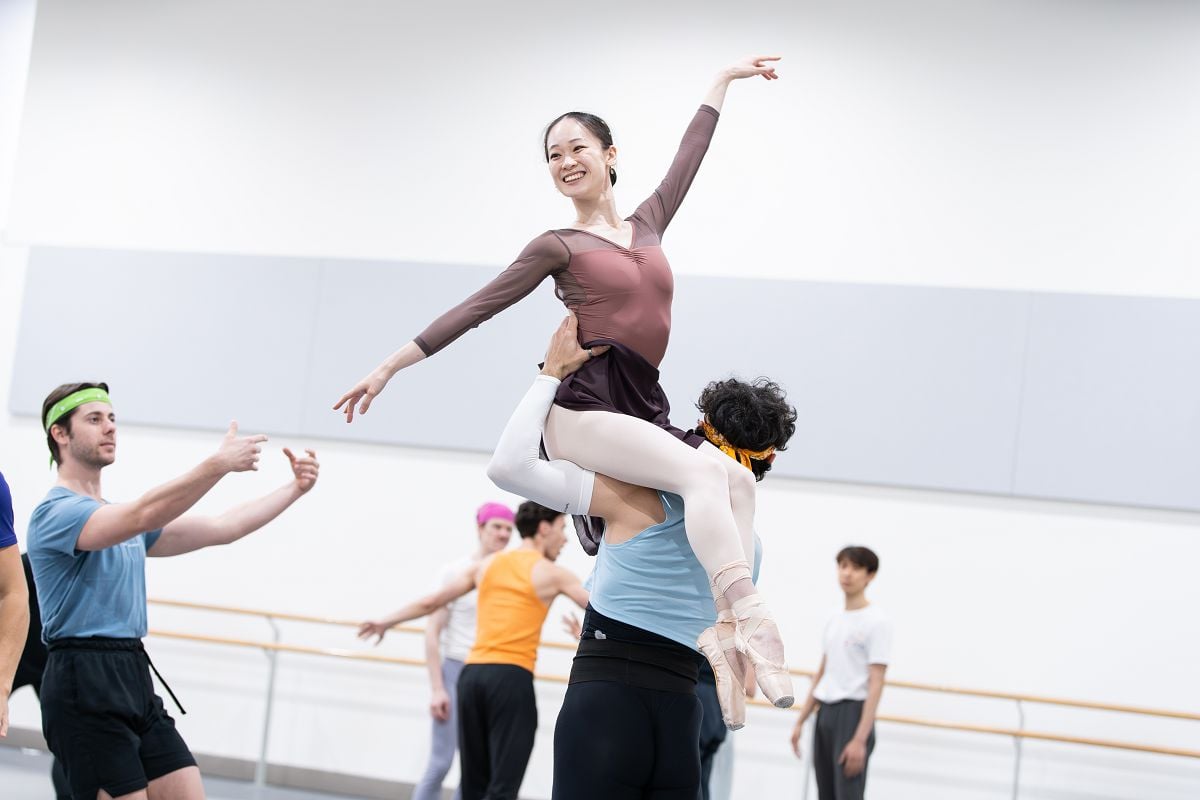 Saeka Shirai and Miguel Teixeira in rehearsal for Three Short Ballets. Photo Emily Spencer Saeka Shirai and Miguel Teixeira in rehearsal for Three Short Ballets. Photo Emily Spencer