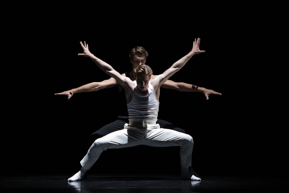 Liam Boswell and Lukas B Braendsrod in Thats someone youll never forget photo by Andrej Usepenski A Centenary Celebration of The Royal Ballet School - Liam Boswell and Lukas B Braendsrod in Thats someone youll never forget photo by Andrej Usepenski