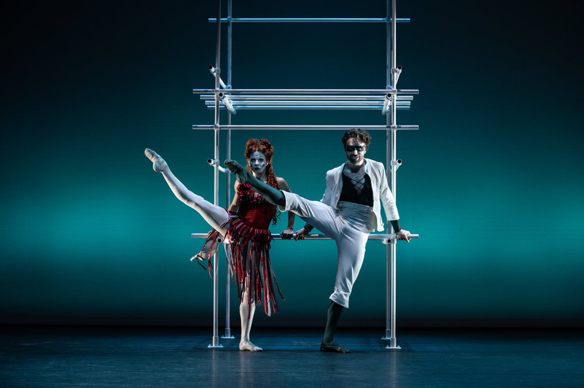 Mayara Magri as Columbine and Matthew Ball as Brighella in Pierrot Lunaire ©2026 Camilla Nervi n Mayara Magri as Columbine and Matthew Ball as Brighella in Pierrot Lunaire ©2026 Camilla Nervi -n