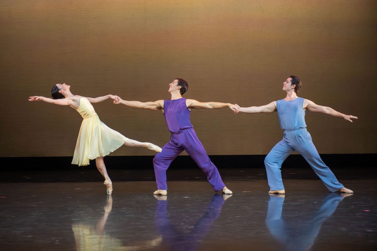 Saeka Shirai Archie Sherman and Bruno Serraclara in Grandes Etudes. Photo Colleen Mair Saeka Shirai, Archie Sherman and Bruno Serraclara in Grandes Études. Photo Colleen Mair