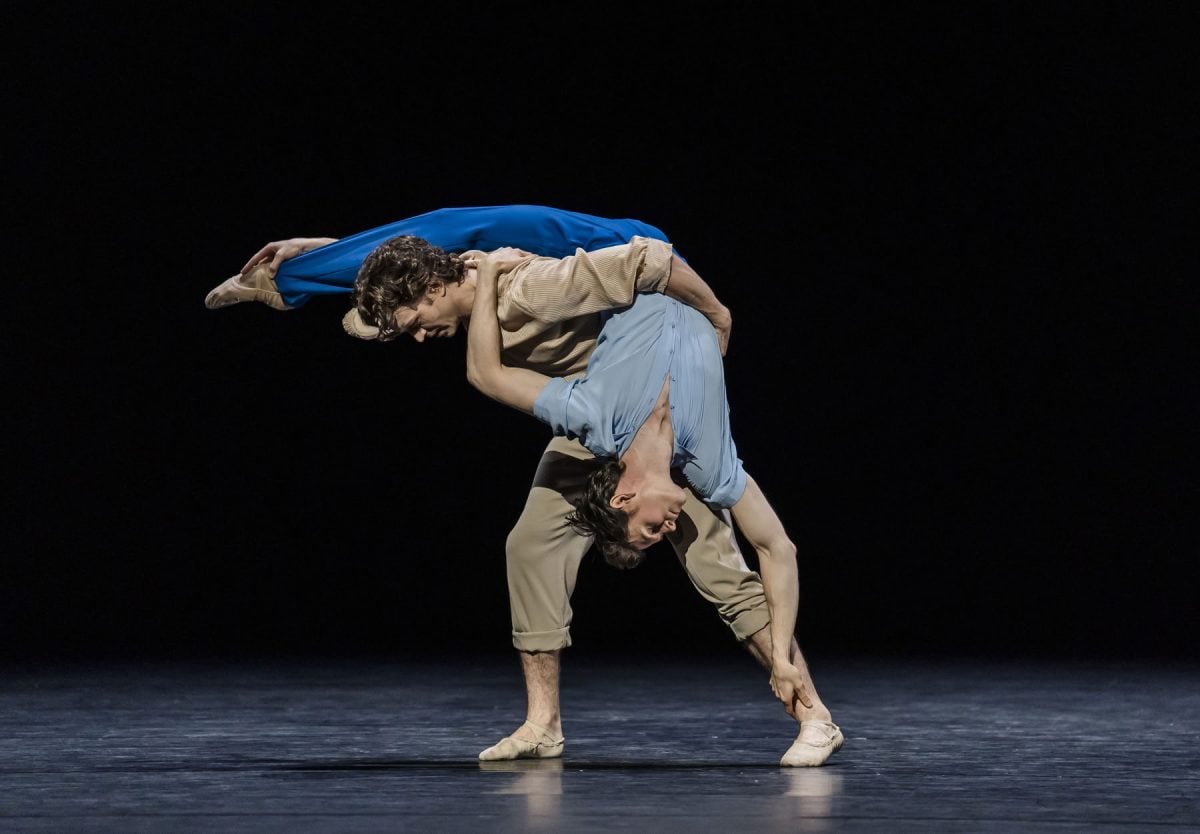 Matthew Ball and William Bracewell in Cathy Marstons Night Falling as part of A Centenary Celebration The Royal Ballet ©2026 Tristram Kenton Matthew Ball and William Bracewell in Cathy Marston’s Night Falling as part of A Centenary Celebration, The Royal Ballet ©2026 Tristram Kenton